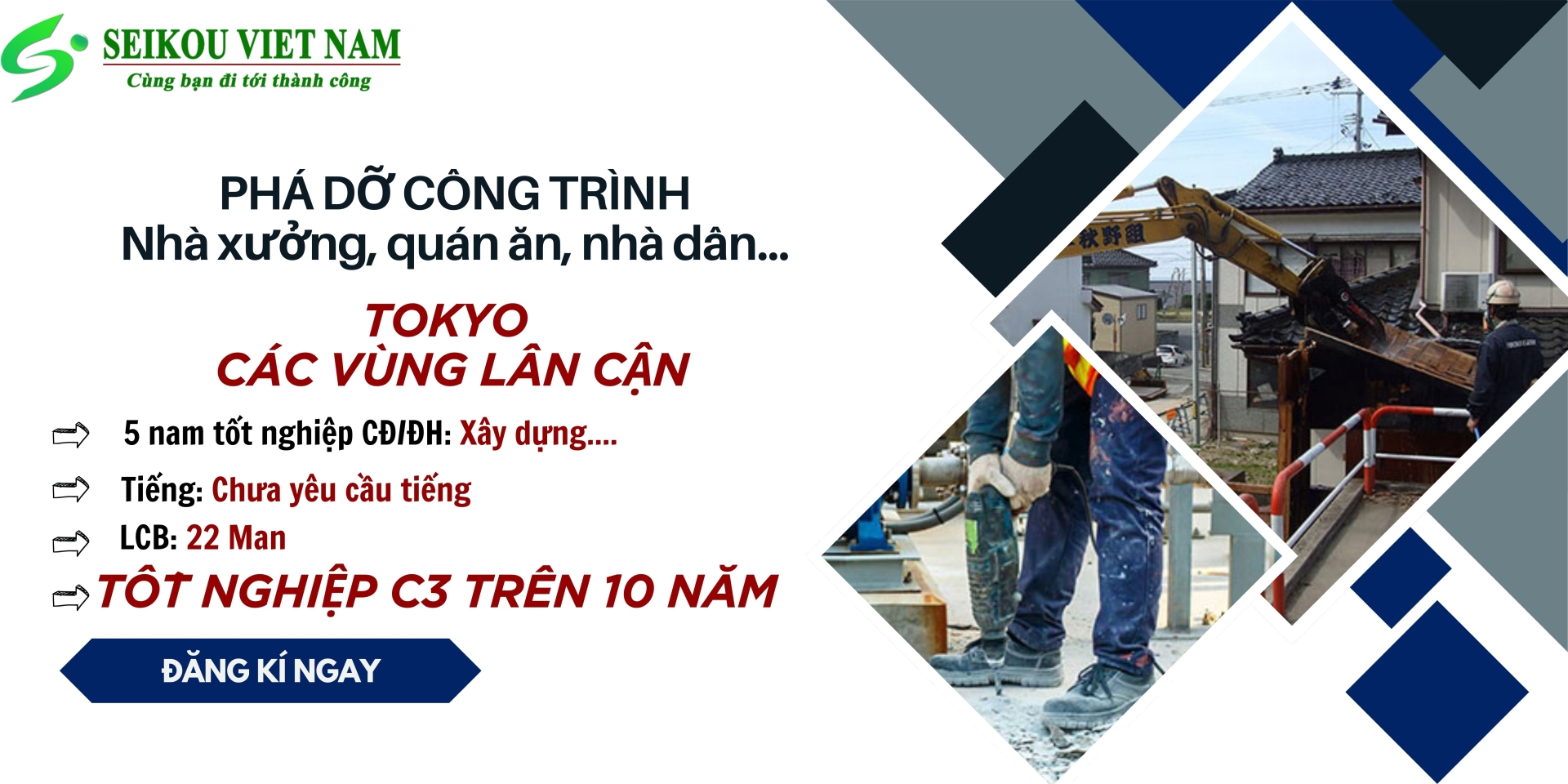 JOB KỸ SƯ XÂY DỰNG KV TOKYO VÀ CÁC VÙNG LÂN CẬN